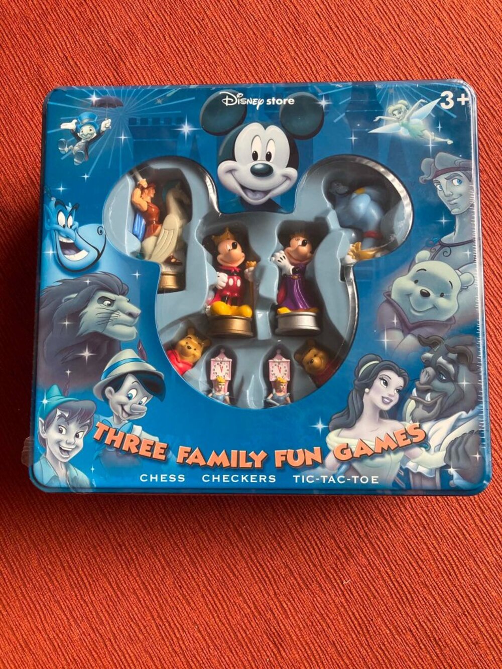 Brand New Factory Sealed Disney 3 Family Fun Games Chess, Checkers, Tic-Tac-Toe
